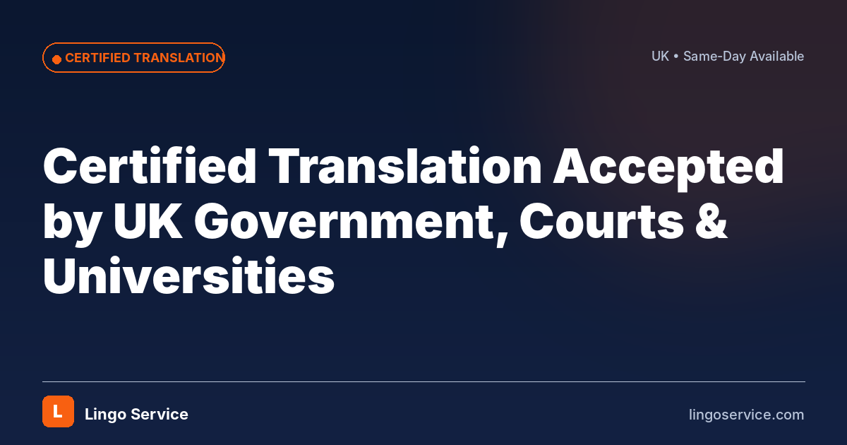 Official document being stamped for certified translation services in the UK